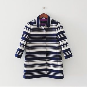 Ann Taylor • Striped Navy Gold Topper Jacket